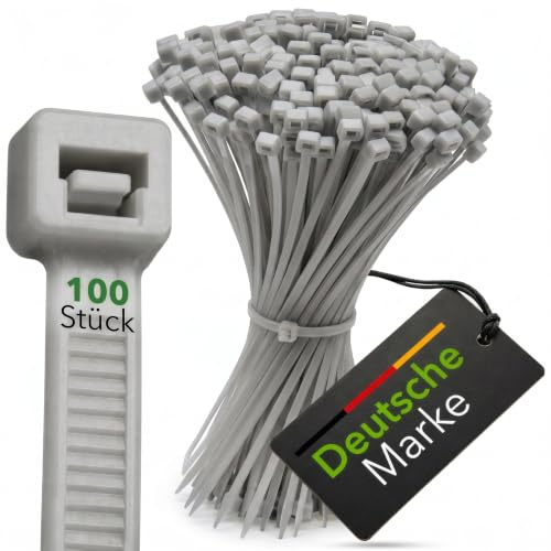 Buntband shop buntband 4,8 x 290 mm grå I 100 stycken stabil och mångsidig för inomhus- och utomhusbruk I Pålitlig kabelorganisering för elinstallationer och hantverk