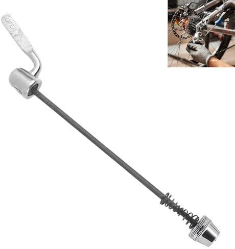 Steel Quick Release Skewer for Rear Mounted Trainers, Standard Bike Wheel Skewers Rod Lever for Road MTB Hybrid Cycling, Durable Fast Release Trainer Axle for Indoor Riding and Flat Tire Repair Silver