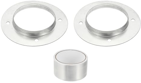 PATIKIL 2 Stück 4 Zoll Kanalanschluss Flansch Metall Gerades Rohr Abgasflansch Kanal Montageplatte Für Heizung Kühlung Lüftung HVAC System Verzinkter Stahl