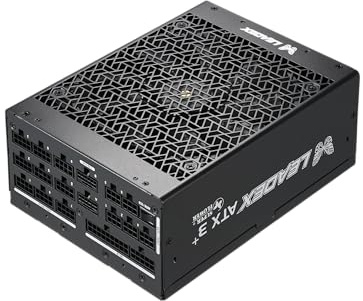 Super Flower Leadex Titanium 1700W ATX 3.1, Cybenetics Titanium, Native 12V-2x6, ECO Fanless & Silent Mode, Full Modular, Dual Ball Bearing Fan, Black, SF-1700F14HT