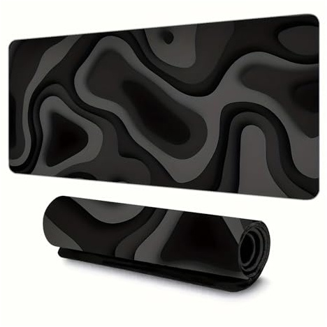 Schwarz-graues Wirbel-Design, großes Mauspad, Schreibtischunterlage, Gaming-Pad, PC-Zubehör, Computer-Tastatur-Mauspads, Büro-Teppich-Mauspad(300X700X2mm)