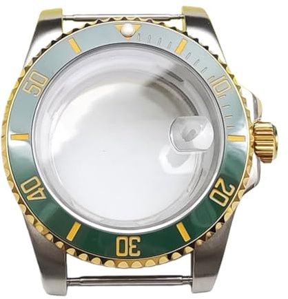 ROUHO 40mm Caja Reloj Kit Fondo Transparente Exposición, Reemplazo Reloj Inserto Bisel Modificación Accesorios para Rolex Submariner