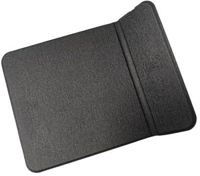 AMISENK Tappetino per mouse da 15 W per ricarica radio veloce, pieghevole, con LED intelligente in pelle PU