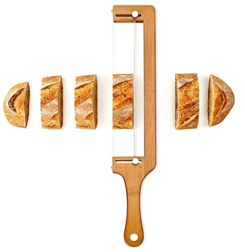 flaxarne Affettatrice Regolabile per Pane in Legno,Coltello Pane per Affettare Guida Taglierina per Panettieri Domestici Cucina