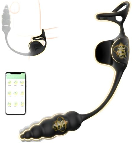 Prostate Vibratar for Men, Thrusting Anal Vibrator with 9 Modes