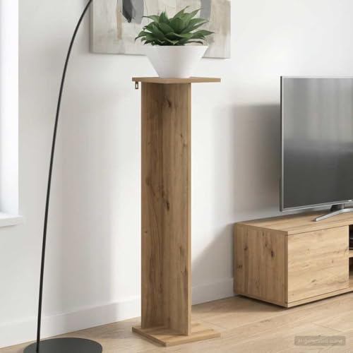 LoogCape Supporto per piante in rovere Artisan, 25 x 25,5 x 100,5 cm, per interni e soggiorno, design moderno, struttura in legno durevole, salvaspazio, elegante supporto per piante