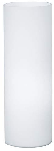Eglo Lampada da tavolo Geo, lampada da tavolo uno punto luce, lampada da comodino in vetro, bianco, opaco, E27, interruttore incl