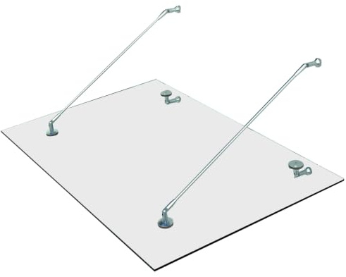 Homcom Vordach Glasvordach Verbundsicherheitsglas 150x90 cm Klarglas | Türvordach, 304 Edelstahl, 3 Größen, L