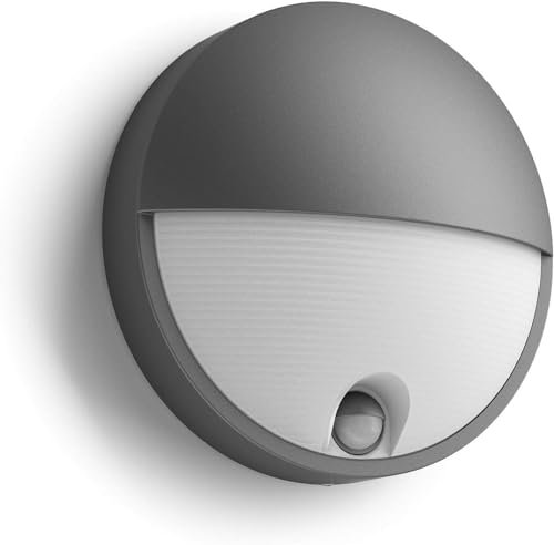 Philips Lighting Capricorn Lampada LED da Parete, Giardino ed Esterni con Sensore di Movimento, 6W, Nero