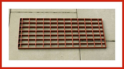 Gitterrost Laufrost Rot ca. 25 cm breit in 42 bis 120 cm Länge (60 cm)