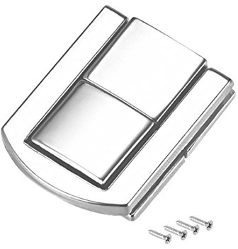 sourcing map Toggle Catch Lock, 25mm Retro Decorative Silver Tone Hasp with Screws for Suitcase Chest Trunk Latch Clasp, Pack of 2