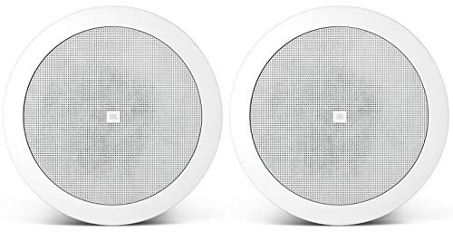 JBL Professional 24CT Micro Altoparlante professionale da 11,4 cm, per sfondo e primo piano, bianco, venduti in coppia