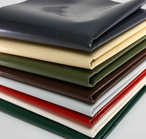 (610g/m²) Bâche de Camion/bâche PVC, Vendue au mètre sans Oeillets, bâche en Tissu, bâche de Protection, bâche Industrielle (2,5m x 1m, Blanc RAL9010)