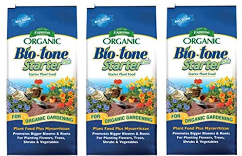 Espoma Organic Bio-Tone Starter Plus 4-3-3 Natural & Organic Food with Both Endo & Ecto Mycorrhizae; 8 lb. Bag; The Ultimate Starter Plant Food (Pack of 3)