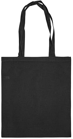 IMFAA Plain Tote Medium(40x36+60) Cm 100% Cotton Canvas Reusable Shoulder/Hand Tote Shopping Bags. (Pack-10, Black)