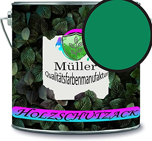 Holzschutzlack Holzlack Holzlasur wetterbeständiger Langzeitschutz Wetterschutzfarbe Holzschutzfarbe RAL 6024 Verkehrsgrün // Müller Qualitätsfarbenmanufaktur