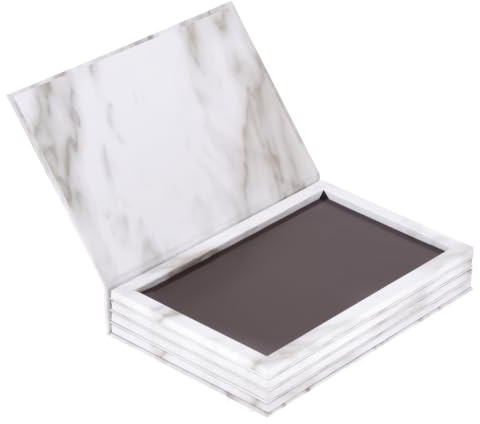 Allwon 4-Schicht Buch geformte Marmor magnetische Palette Große leere Make-up Palette Aufbewahrungsbox für Lidschatten Lippenstift Blush Pulver (weiß)