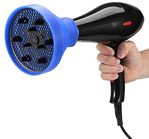 Universal Diffuser for Hairdryer, Enhances Curly Care and Styling, Salon Quality Attachments, for Curly or Wavy Hair Styling, Dry and Gain Maximum Volume Without Frizz, for All Types, Blue