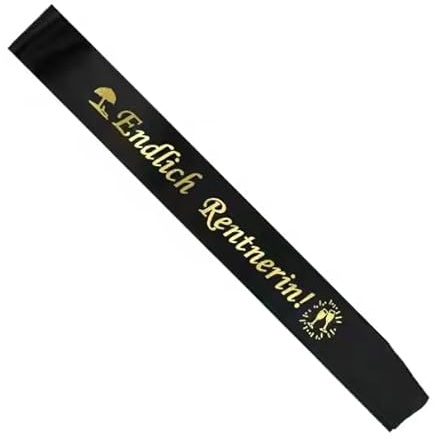 Schärpe Ruhestand Rentner Geschenk Pensionierung Abschiedsfeier Party Schwarz Gold