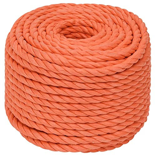Arbeitsseil Orange 12 mm 25 m Polypropylen, ZEYUAN Bootsseil, Tau Seil, Zeltleine, Outdoor Seil, Allzweckseil, Gartenseil, Werkzeugseil Auffangseil - 152938