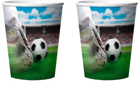 Folat 3D-Effekt Plastikbecher Fußball 8er Pack