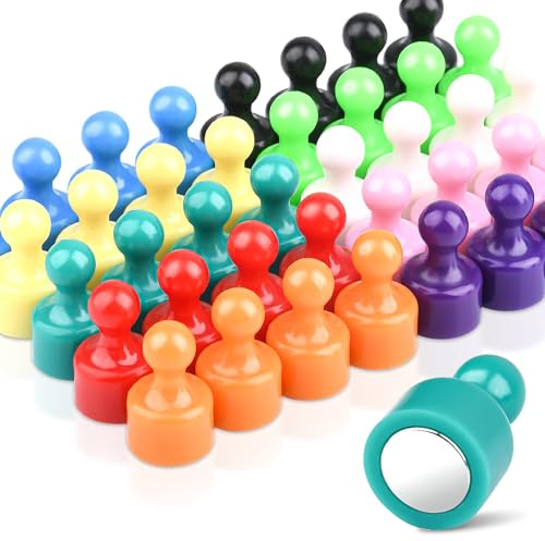 40Stück magnetische Pinnadeln, Kühlschrankmagnete Starke Neodym-Magnete Kegelmagnete für Karten Magnettafel Kühlschrank Klassenzimmer, Whiteboard Magnete 10 Farben