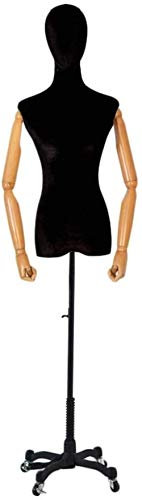 Professionelle Schneiderpuppe mit Beinen, Schneiderpuppe mit Armen, Regal-Ausstellungsständer für Bekleidungsgeschäfte (Farbe: Schwarz, Größe: Mittel)