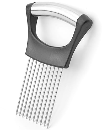 Onion Slicer Insertion, 5.8 Inch x 3.8 Inch Stainless Steel Slice Fixator for Cutting Section of Vegetables, Meat, Potato, Tomato (1)
