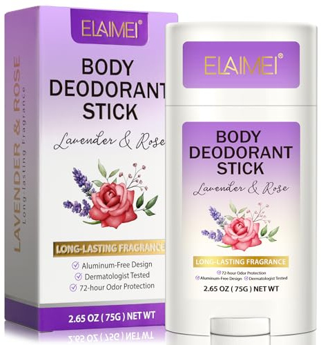 Deodorante Donna, Deodorante Naturale Antitraspiranti Stick, Deodorante Intimo Donna da Viaggio con Difesa Dagli Odori per 72 Ore, Senza Alluminio, Sicuro per Pelle (Lavanda e Rosa)
