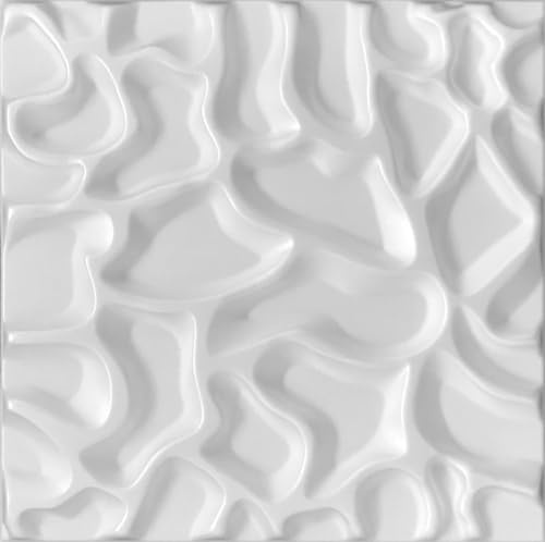 DECCART 3D Wandpaneele weiß 50x50 cm 20 Stück | 5 m², Paneele Wand Wall Panels Deko Wandverkleidung Innen Panel Deckenverkleidung Decke Deckenpaneele Platten EPS