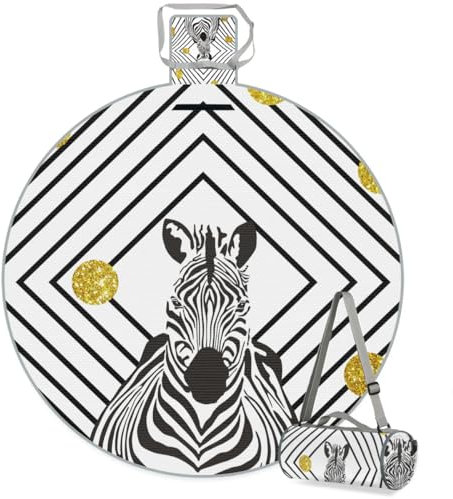 TropicalLife Picknickdecke mit Zebra-Muster, wasserdicht, faltbar, für drinnen und draußen, Matte für Strand, Camping, Park, Familientreffen, Aktivitäten