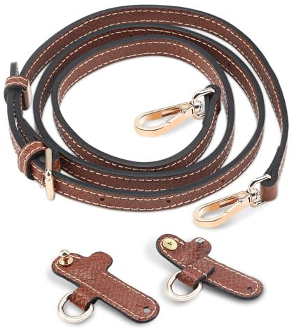 GlasFlength Schultergurt für Longchamp Taschen, Schulterriemen aus Leder für Handtaschen Taschengurt Original Bag Strap No-Punch Verstellbarer Ersatz Umhängegurt für Schultertaschen Handtaschen