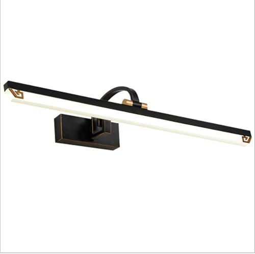 SSNCcNC LED Spiegelleuchte 11W Europäischen Spiegelschrank Leuchte Badleuchte Spiegellampe Schwarz Badlampe Wasserdicht Neutrales Licht 4500K Wandleuchte Bilderleuchte L:56CM