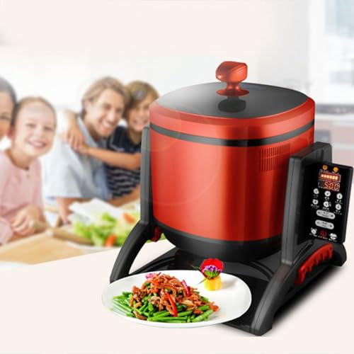 forplubossmmp Procesador De Alimentos Comercial De 6L, Robot para Saltear Giratorio De 360°, Procesador De Alimentos Tipo Tambor De Cocción Lenta con 7 Velocidades, No Solo Cocina, Freír Y Guisar
