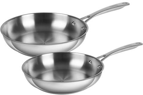 Kuhn Rikon - Juego de 2 sartenes Allround (acero inoxidable, 18/10, diámetro 24 y 28 cm)
