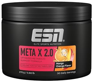 ESN Meta X 2.0, 270 g, 30 Portionen, mit Pflanzenextrakten, Glycin, Cholin, Niacin, Selen und Koffein, zur Anregung des Stoffwechsels und Fettverbrennung, made in Germany