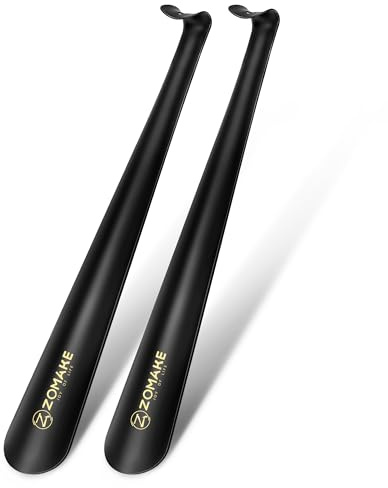 ZOMAKE Calzascarpe Lungo, Calza Scarpe Metallo, 42cm Calzante per Scarpe, Shoe Horn per Uomini Donne Anziani Facile Da Usare (2 Pezzi)