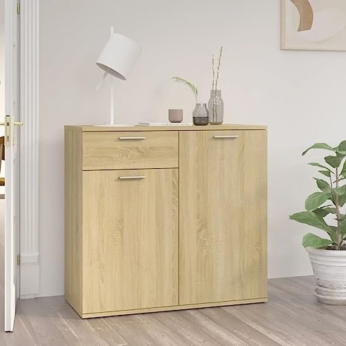 Generisch Sideboard Sonoma-Eiche,Kommoden & Sideboards,Kommode Mit Schubladen,80x36x75 cm Holzwerkstoff Wohnzimmer Schrank Wird Im Wohnzimmer, Schlafzimmer, Arbeitszimmer Usw