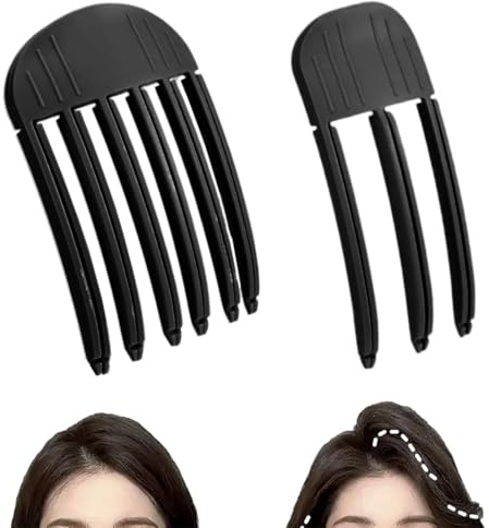 2Pcs Clip per Radice dei Capelli, Clip del Volume della Radice, Fermaglio per Capelli Senza Traccia, Pettine Per Radici Volume Dei Capelli Ricci, Fermagli per Capelli Volumizzanti Radici (Nero)