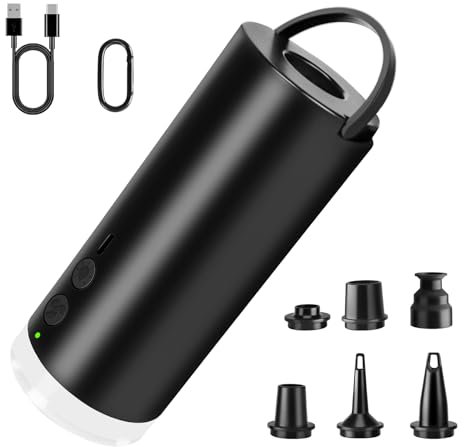 4000mAh Tragbare elektrische Pumpe mit LED-Licht zum schnellen Aufblasen für aufblasbare Campingmatratzen, aufblasbare Swimmingpools, Vakuumsäcke und Sportzubehör