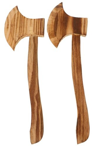 DEARMAMY 2pièces Lot de Haches Bois pour Halloween Accessoires De Costume Et Jouets Bois