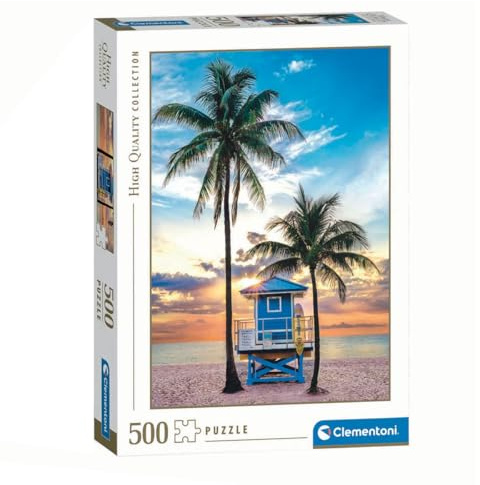 Clementoni Puzzle HQ Collection Puzzle - Miami Beach Florida - 500 Teile | für Erwachsene 14 - 99 Jahre, Geschenk für Mann und Frau, Made in Italy, 35568