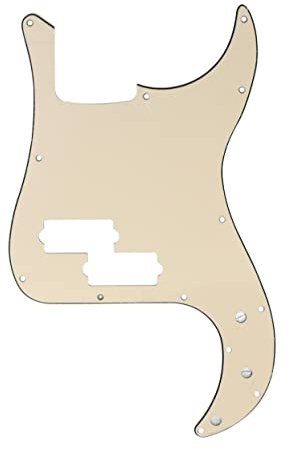 GOOHOCHY Schlagbrett für Pb Bass Gitarre aus Kunststoff in Beige mit 3 Schichten und 13 Schraubenlöchern Dekorativer und Schützender Ersatz für E-bass Zubehör