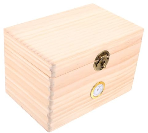 HOMOBABE Caja De Madera Para Té Con Humidímetro Organizador De Té Suelto Caja De Almacenamiento De Infusiones Diseño Sin Terminar Para Personalizar y Decorar