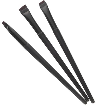 NIYANGLE 3 Stück Eyeliner Pinsel Aus Robustem Kunststoff Dünner Und Flacher Augen Make up Pinsel Für Präzises Konturieren Leichtes Tragbares Make up Werkzeug Für Damen Und Freundinnen