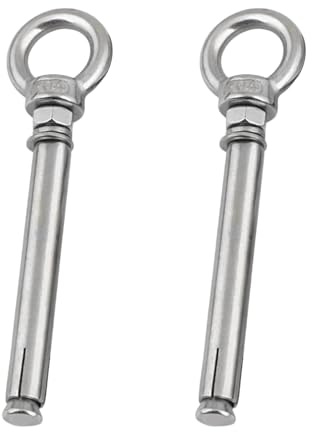 Lot de 2 Boulons à Œil à Épaulement M10 x 250 mm, en Acier Inoxydable 304 Haute Résistance, avec Écrou pour Murs en Béton et en Brique, pour Fixation, Montage et Suspension