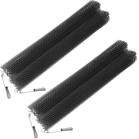 JECOMPRIS Lot de 2 Rideaux Pare-Étincelles en Maille Métallique 61 X 559 CM pour Cheminée à Bois Barrière Pare-Feu Résistante Protection Anti-Étincelles Décorative pour Foyer Intérieur
