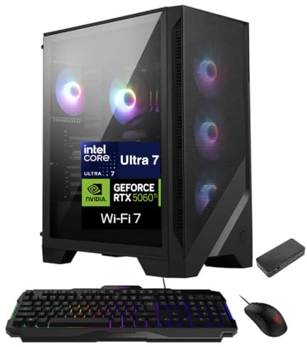msi Codex R2 AI 2nd AI Gaming Desktop PC (Intel Ultra 7-265, GeForce RTX 5060 Ti 8GB GDDR7, 64GB DDR5, 4TB PCIe SSD, Win 11 Pro) w/USB-C Dock