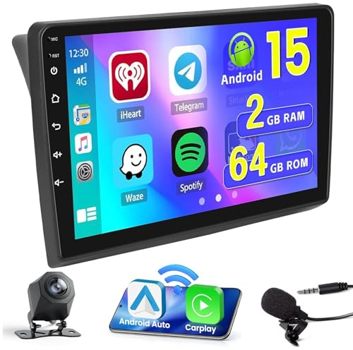 Hikity 2G+64G Android 15 Radio Coche Renault Trafic 2001-2010 10 CarPlay | También para Opel Vivaro, Nissan Primastar. BT. GPS. WiFi. FM/RDS. Cámara+MIC