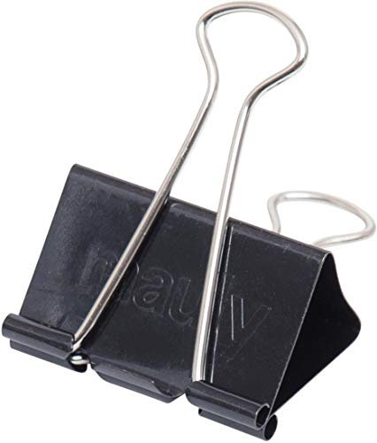 MAUL original mauly Klemmer (12 Stück) 51 mm | Befestigung mit 28 mm zum Klemmen von bis zu 280 Blatt Papier | vielseitig einsetzbar im Büro, als Küchen Gadgets und im Haushalt | Schwarz